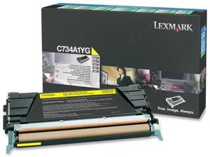 Lexmark originál toner C734A1YG, yellow, 6000str., return, Lexmark C734, C736, X734, X736, X738, O